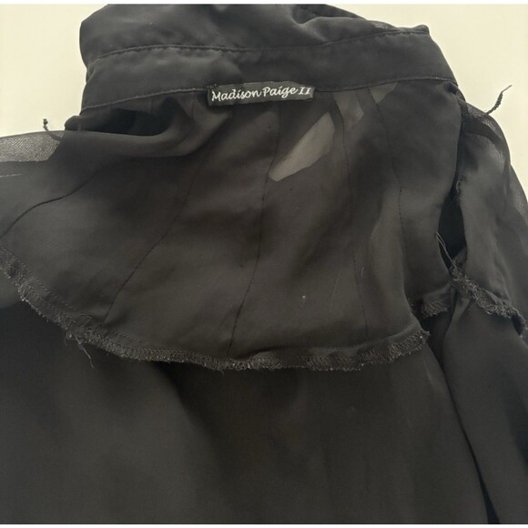 Madison Paige Blouse Size 1X Black Sheer Button Front Whimsigoth Witchy Romance - Picture 5 of 16